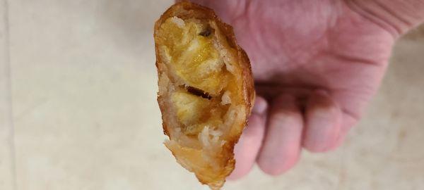 Turon - half fried plantain half jack fruit so crispy when fresh