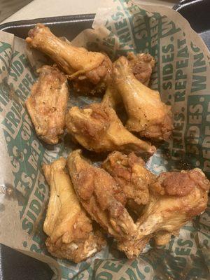 Lemon pepper wings were very dry, lacked flavor & barely had any seasoning and no meat