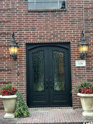 Amador custom wrought iron front entry door (a little less than 8' tall), that's why it had to be custom fit.