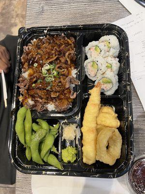 Build Your Own Bento - Mixed Tempura, Beef, Cali Roll, Edamame