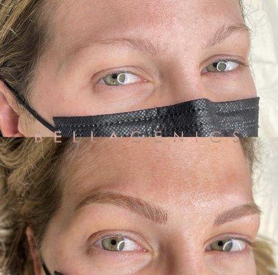 Microblading with shading (Before and After)