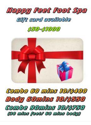 Gift card available