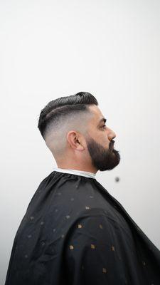 High skin fade with beard trim