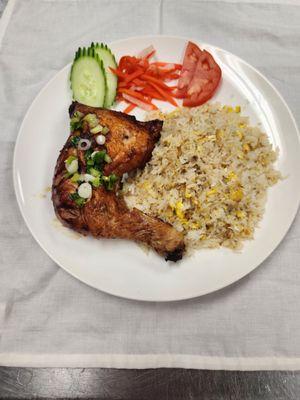 House fried chicken with fried rice