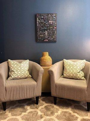 Cozy space to engage in therapy