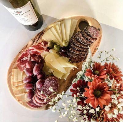 Charcuterie and wine for two.