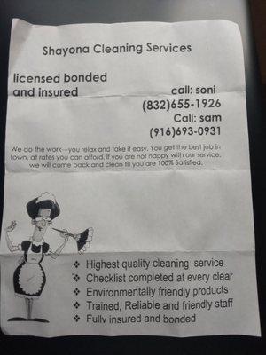 Shayona Cleaning Services