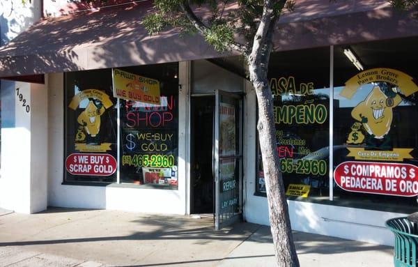 Lemon Grove Pawn Brokers next to the "Postal Office".