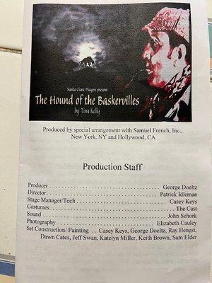 Program for "The Hound of the Baskervilles"