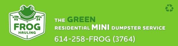 Green dumpster rental and trash hauling service