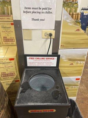 Free chilling service. Items must be paid before placing in chiller.