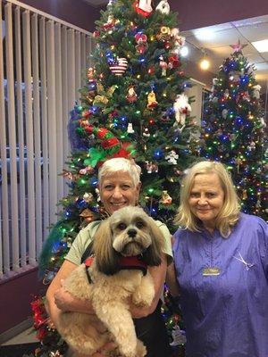 Truman LOVES spending the day at the groomer!!! Merry Christmas!