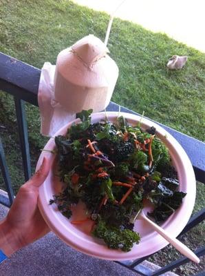 Kale salad and coconut!