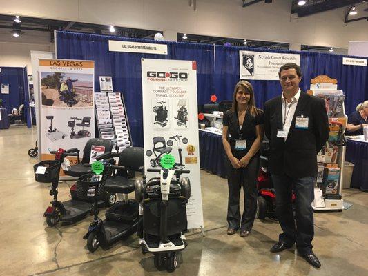 Jenny and Ian from Las Vegas Scooters and Lifts at the 2016 AgeWell Expo, Cashman Center Las Vegas