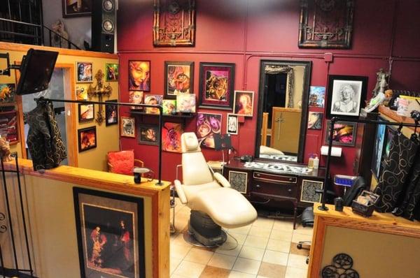 A Beloved Studios tattoo artist station