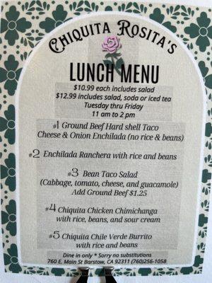 Lunch Specials