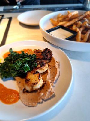 Fish & Greens and truffle fries