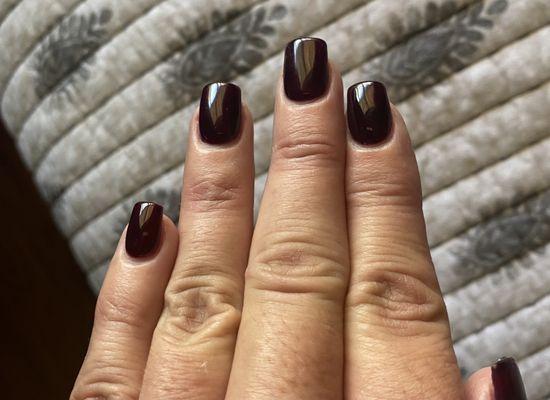 I brought my favorite gel polish in.  Opi brand.... Color is Good Girls Gone Plaid