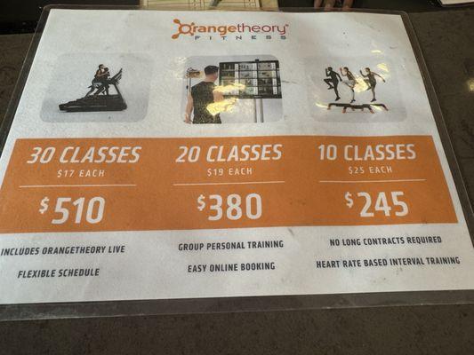 Pricing for classes