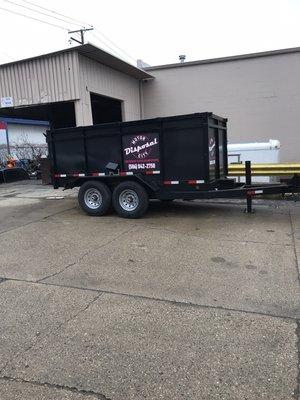 Out 10 cubic yard driveway safe dumpsters