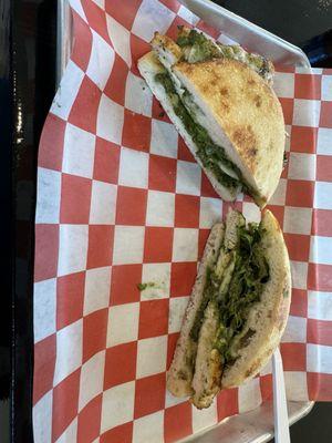 Chicken pesto sandwich.