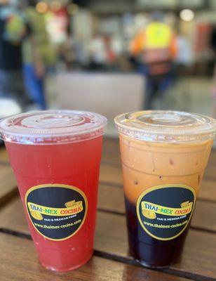 Watermelon Agua Fresca and Thai Iced Tea