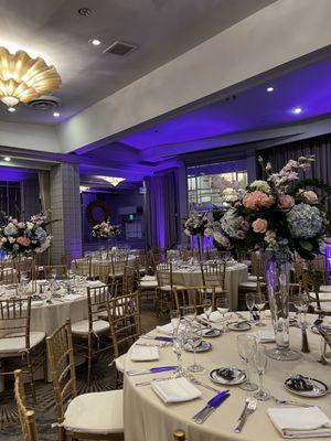 Chair rental, floral pieces and lighting by Kimberly's flower shop. 

Venue: Beverly Hills Hilton