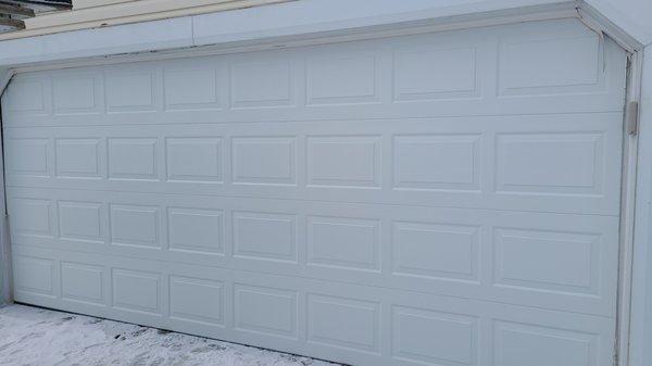 Classic Raised panel style garage door.