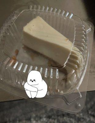 Sad warm gelatinous slide of cheesecake received.