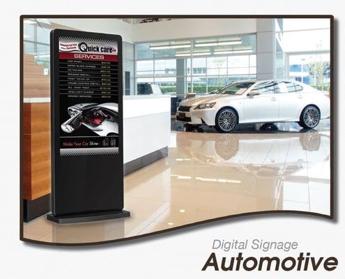 Digital sign for inside a showroom. Show what's on sale, special deals, coupons and offers.