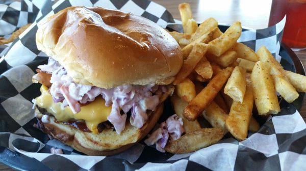 Slaw Burger with Fries