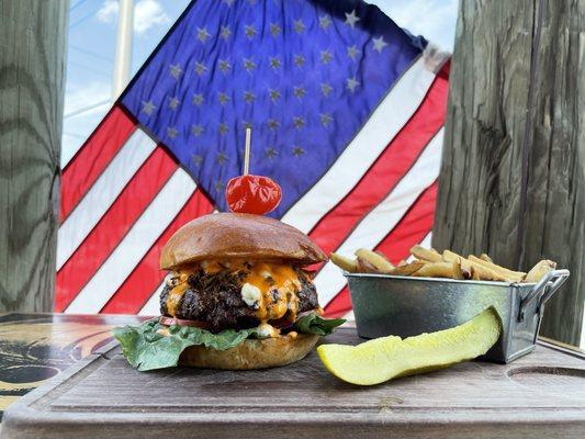 Red, White, Bleu Burger of the Month for July