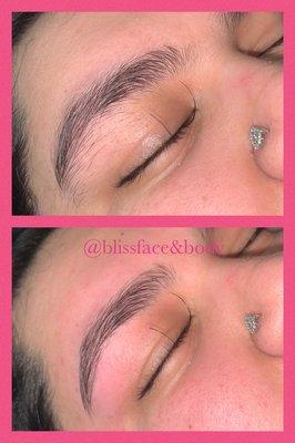 Beautiful full brows after brow waxing