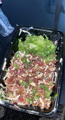 2 pounds of bacon in personal side salad...