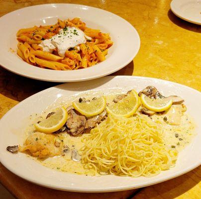 Four Cheese Pasta, Chicken Piccata