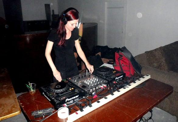 PERVERSION @ 333 Live - DJ Amanda Jones at the mixing boards.