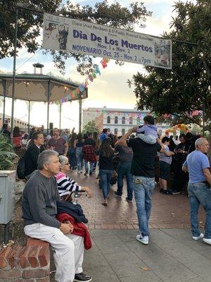 Packed with People. A Free Event  Dia De Los Muertos ( Day of the Dead) November 1, 2019 in DTLA on Olivera Street