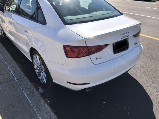 Rear bumper fixed & car thoroughly washed.