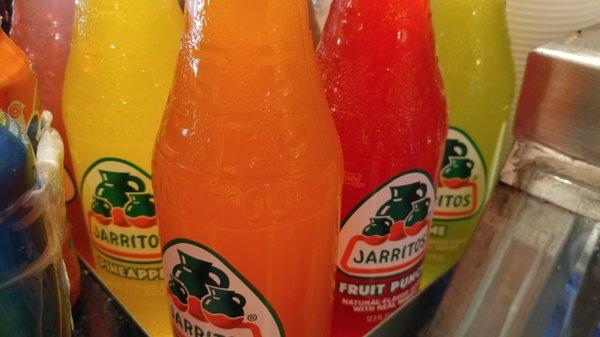 A selection of Jarritos sodas at a Mexican restaurant