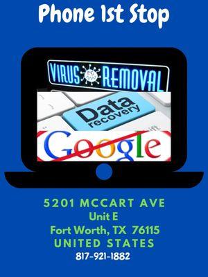 Virus removal and Data recovery.