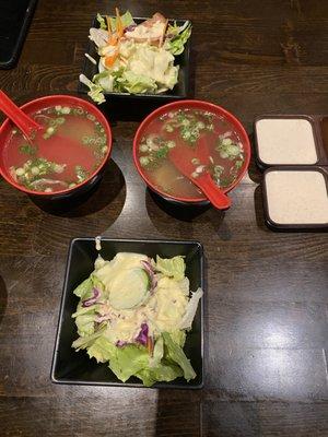 Hibachi soup and salad