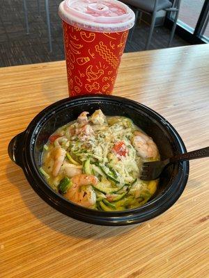 Shrimp scampi zoodles