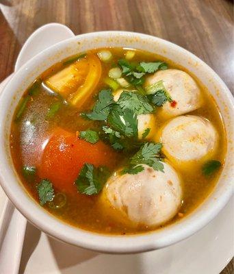 Tom yum soup with shrimp