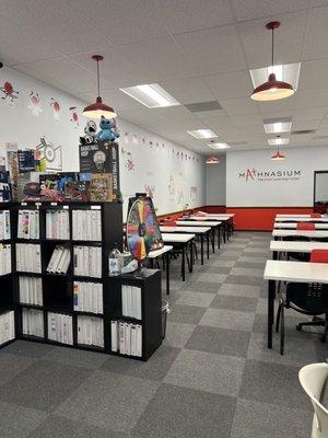 Learning center floor and binder shelf