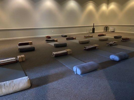 Restorative yoga class