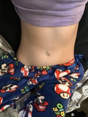 Bellybutton piercing after 1 day looks pretty good and isn't as swollen!