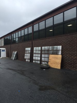 Installing new storefront frames with insulated glass