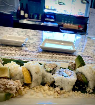 Blue Crab Roll with avocado and cucumbers