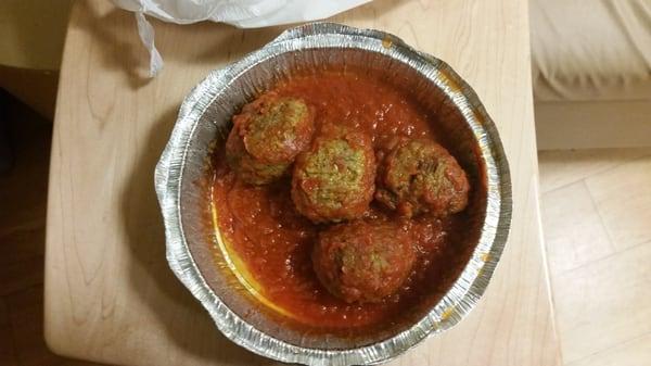 Meatballs no too much filler and they are tasty