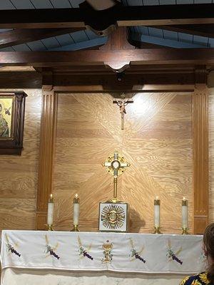 Altar with the Exposed Blessed Sacrament in the Monstrance